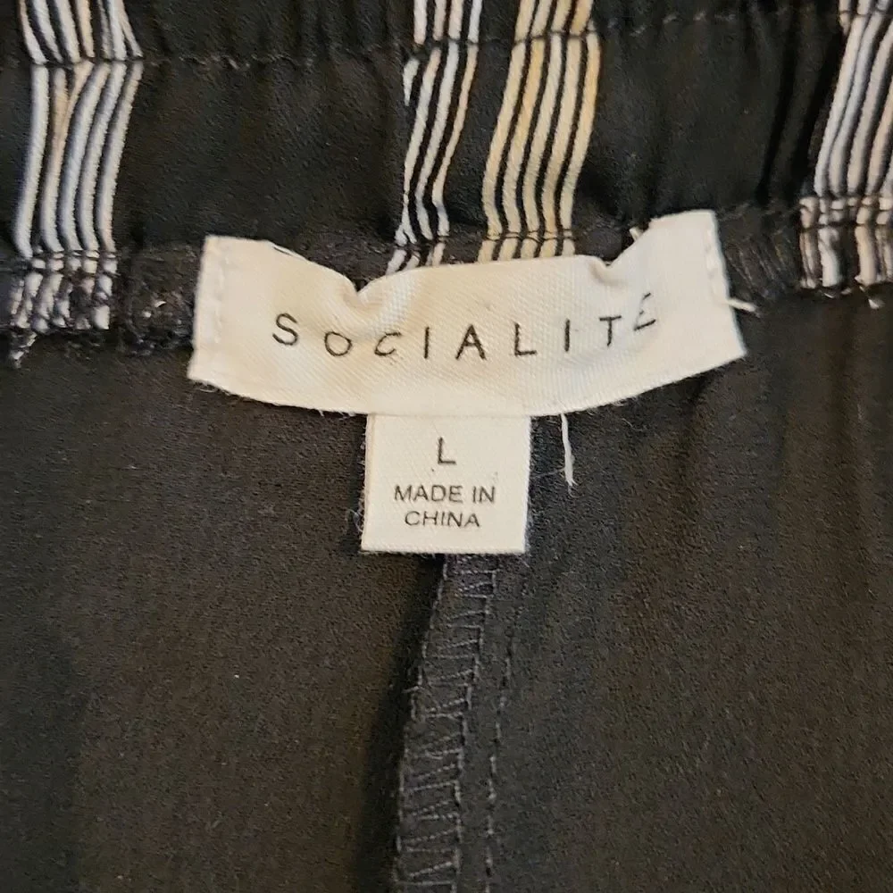 Socialite  Wide leg Stripped Summer breeze Pants Large